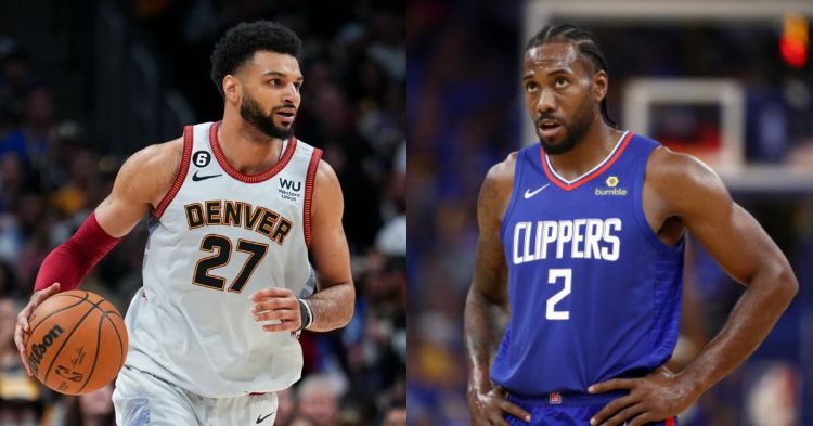 Denver Nuggets' Jamal Murray and Los Angeles Clippers' Kawhi Leonard