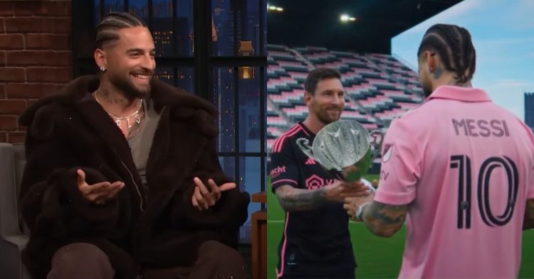Report on Maluma as the Latin musician makes a bold claim about Lionel Messi on his latest appearance on Late Night with Seth Meyers.