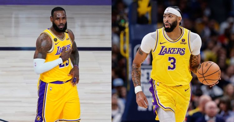 Los Angeles Lakers' LeBron James and Anthony Davis