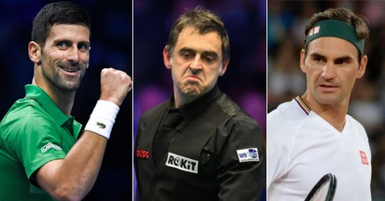 Novak Djokovic, Ronnie O’Sullivan, Roger Federer