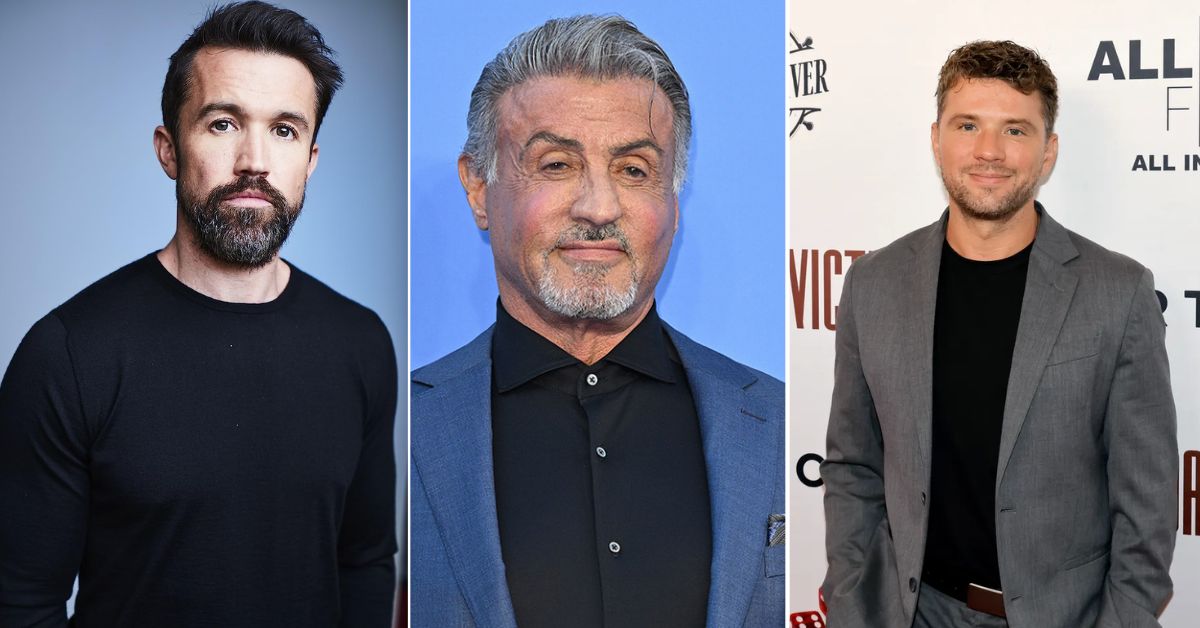 Rob McElhenney, Sylvester Stallone, and Ryan Phillippe (Credit: People)