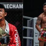 Rodtang Jitmuangnon with ONE Championship Muay Thai belt (left)