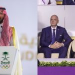 Saudi Arabia Sports Minister Prince Abdulaziz with FIFA president Gianni Infantino