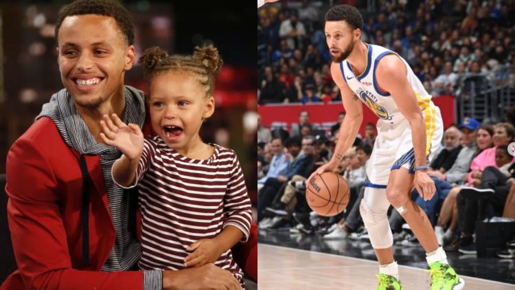 Stephen Curry and Riley Curry