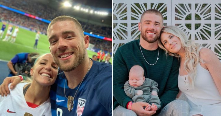 Zach Ertz, Julie Ertz, and Madden Mathew