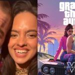 Sean Strickland and Nina Marie Danele (Left ) and GTA 6 poster (Right)